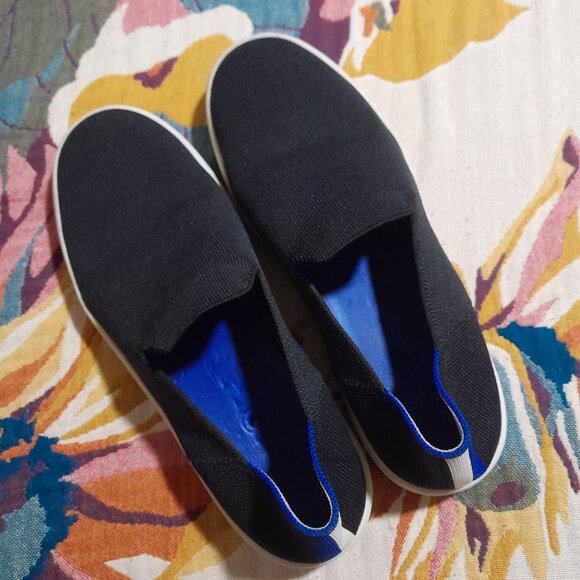 (FLAW) Rothy's black slip on sneakers size 8.5 black off white - Picture 10 of 10